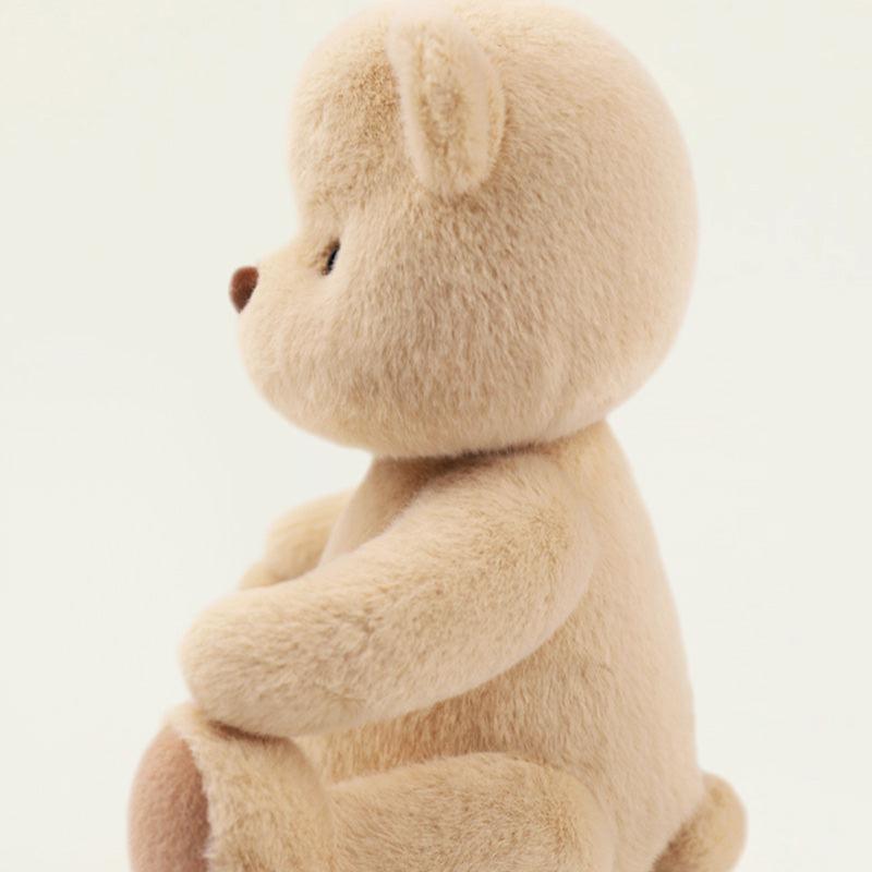 Bär im rosa karierten Kleid | Handgefertigtes, bewegliches Teddybär-Geschenk